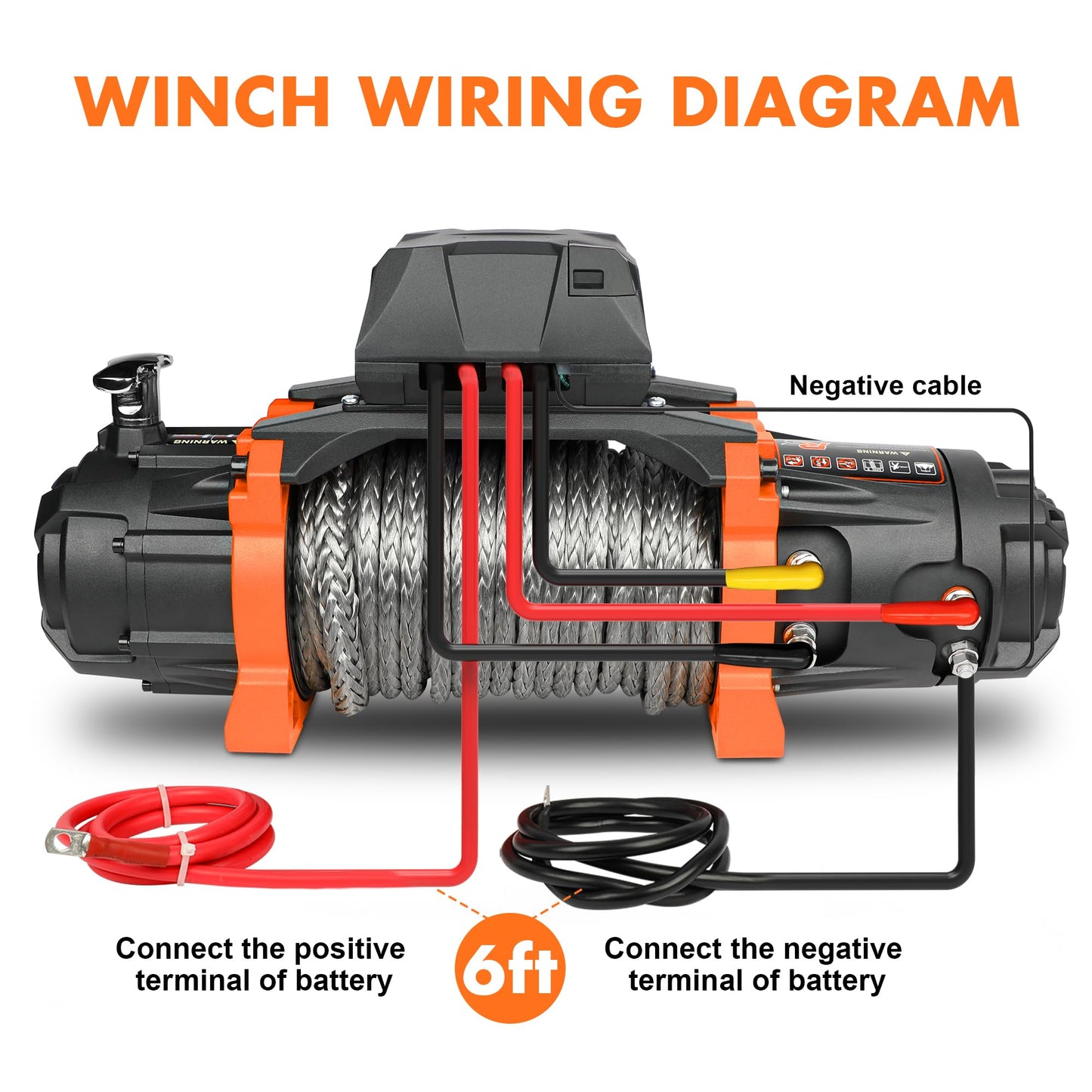 ZESUPER 13500 lb Load Capacity 12V Electric Winch 100ft Synthetic Rope Hook Winch Kit for Jeeps Trailer Truck SUV Waterproof IP68 Winches with Hawse Fairlead and 2 in 1 Wired&Wireless Handle Remote