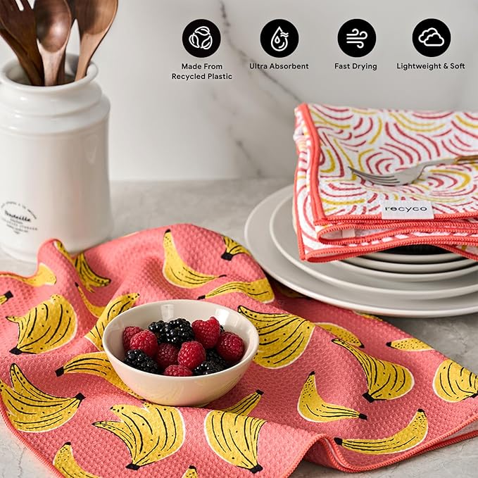 RECYCO Waffle Kitchen Towel Set of 2