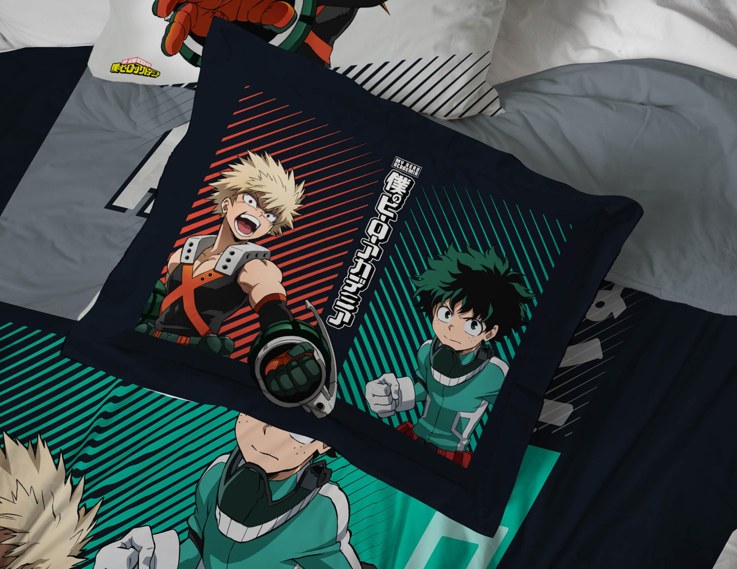 Jay Franco Kids Bed Set, Black, My Hero Academia, 7 Piece Full