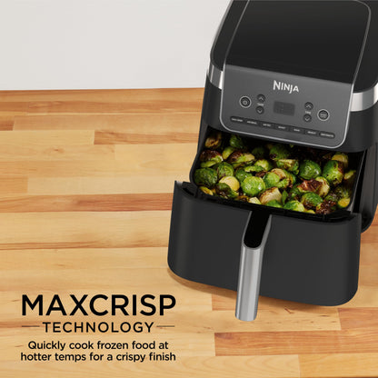 Ninja | Air Fryer | 4 QT Capacity | 4-in1 Roast, Crisp, Roast, Reheats, & Dehydrates | Dishwasher Safe Parts | Includes 20 Easy & Healthy Recipes | Compact | Grey | AF101