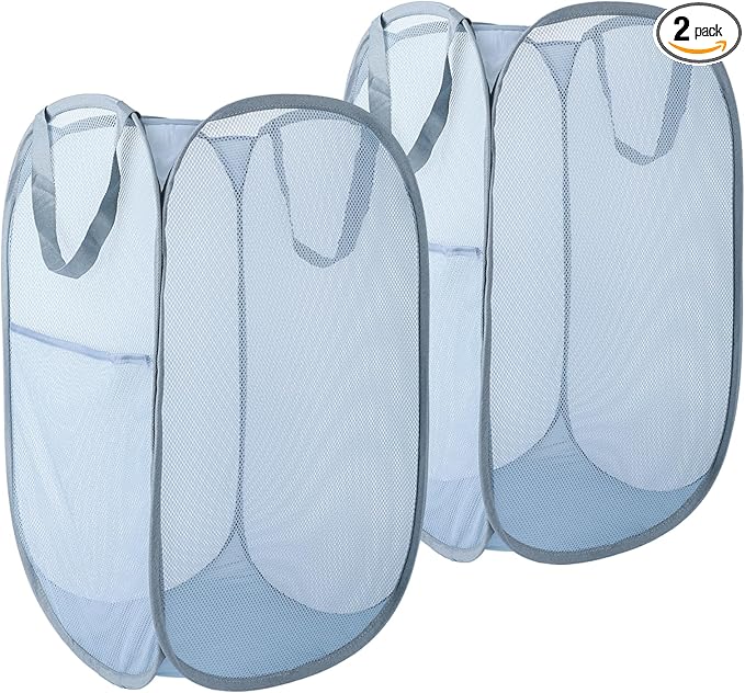 Upgraded 100L Extra Large Collapsible Laundry Baskets, 2 Pack XL Mesh Pop Up