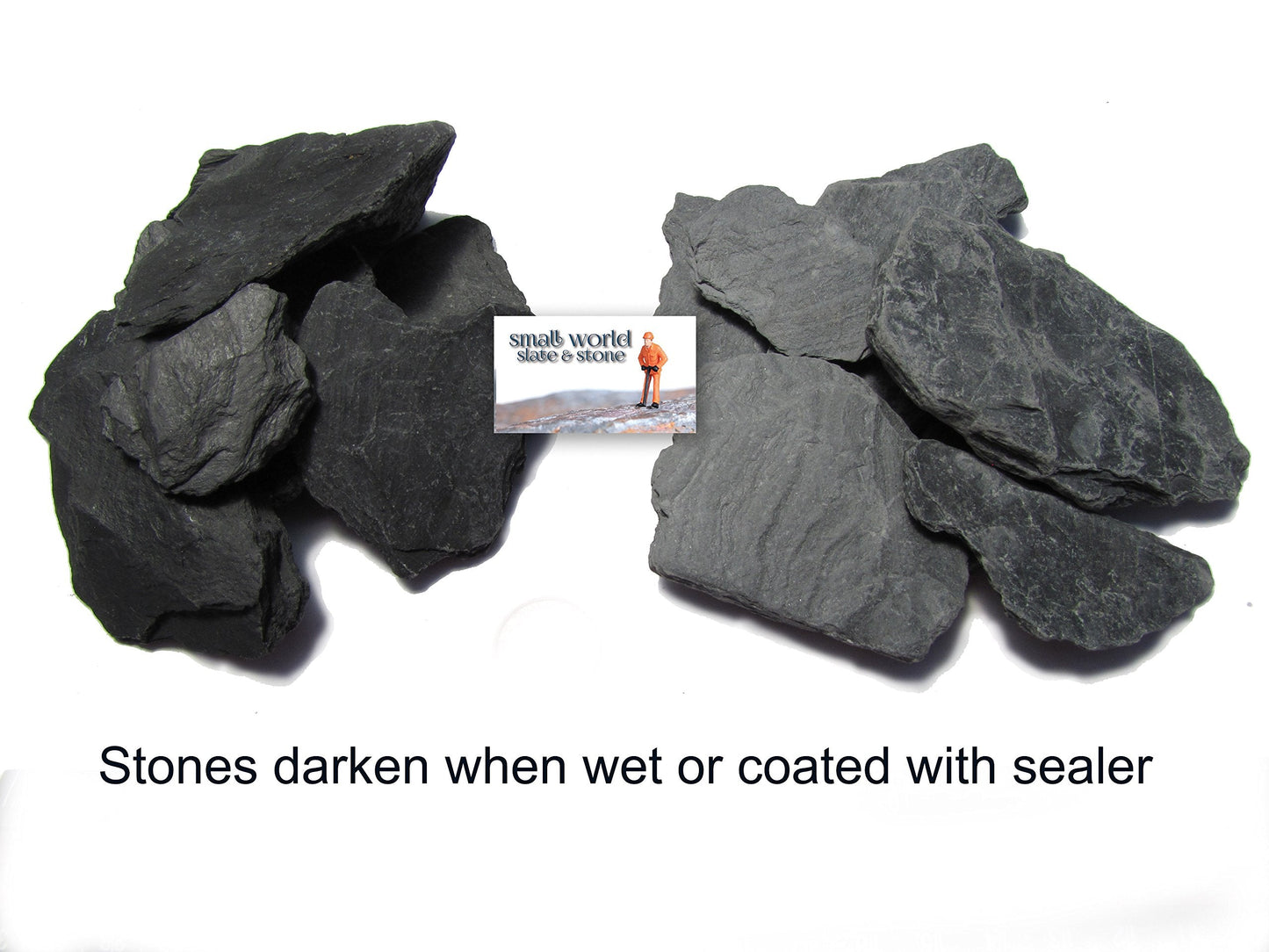 Natural Slate Stone 1 to 3 Inches - USA Sourced and Packaged for Aquascaping Aquariums, Terrariums, Paludariums, Reptile Enclosures, Wargaming, Models, Mosaic Art, Miniature Fairy Gardens (2lbs Grey)