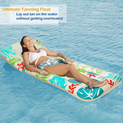 Jasonwell Inflatable Pool Float Adult - Pool Floaties Lounger Floats Floating Chair Raft with Adjustable Backrest Cup Holders Water Floaty Lake Lounge Tanning Floats Beach Party Toys for Adults