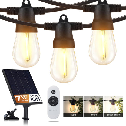 Brightech Bundle 104 (93+11) FT Ambience Pro Solar Powered Outdoor LED String Lights + String Light Poles - 2 Pack