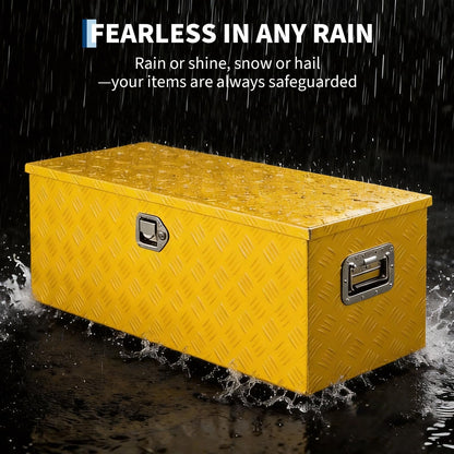 Heavy Duty Aluminum Truck Bed Tool Box 30'', Professional-Grade Storage Chest with Secure Lock, Gas Strut Lid, and Small Parts Organizer, Durable Heavy Duty Alu Tool Box for Pickup, RV, Trailer