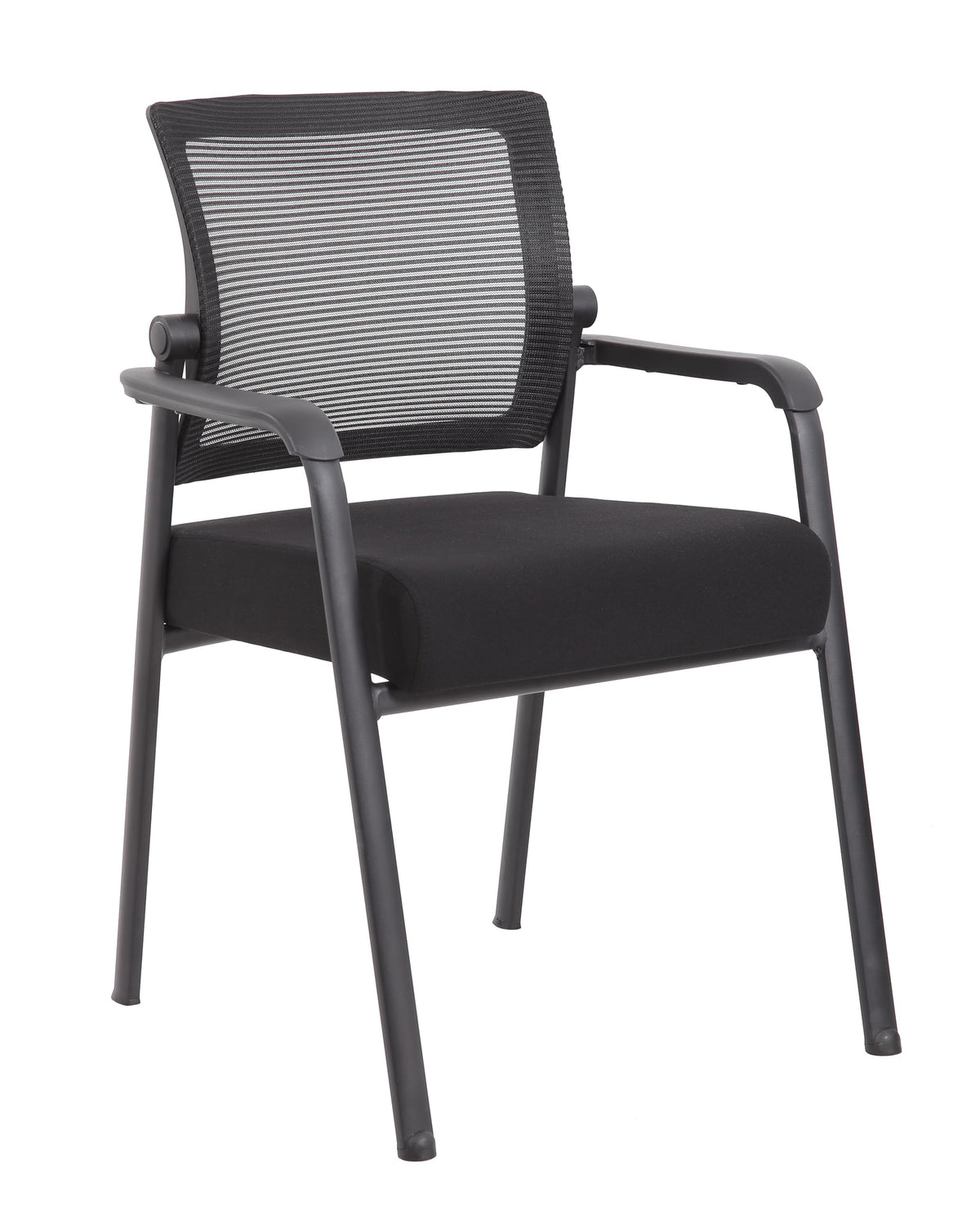 Boss Office Products 47" W Conference Table with 4 Mesh Guest Chairs, Mahogany
