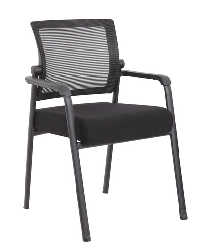 Boss Office Products 47" W Conference Table with 4 Mesh Guest Chairs, Mahogany