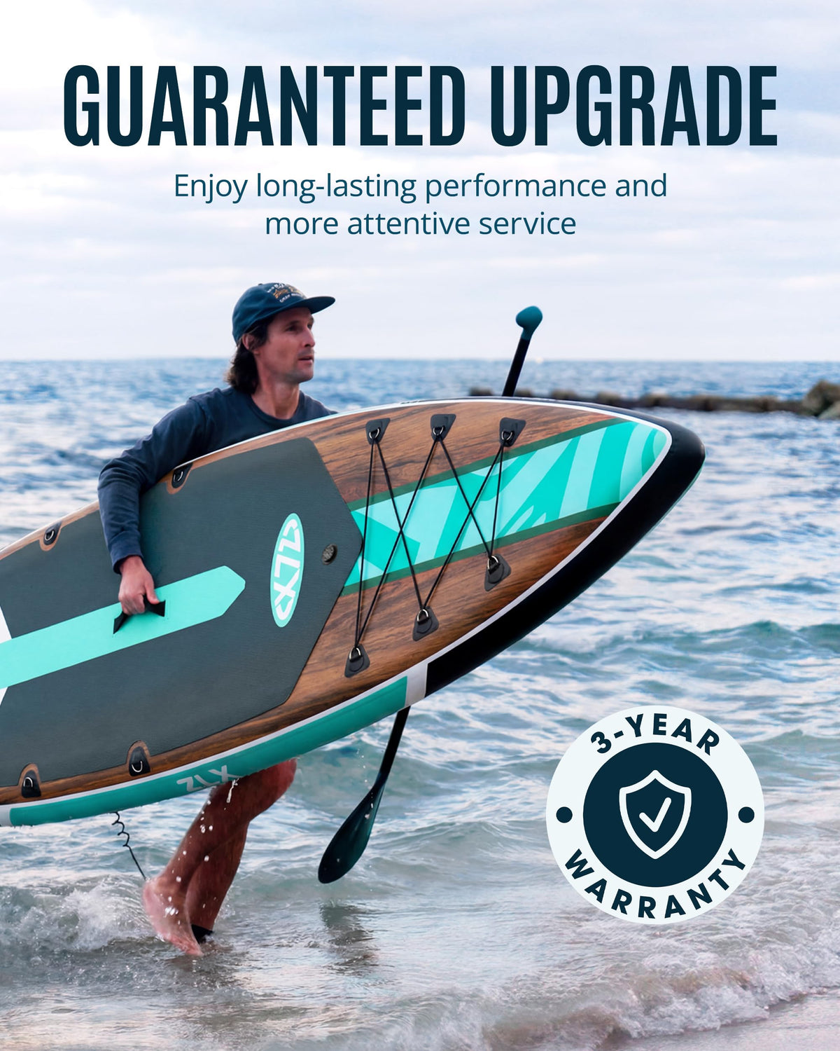 ZLX 11'6" Extra Wide Inflatable Paddle Board, Touring Stand Up Paddleboard, Fast-Tracking SUP for Long-Distance, Stable Center Fin, Portable Backpack & Accessories for Adults, 500lb/3 People/Family
