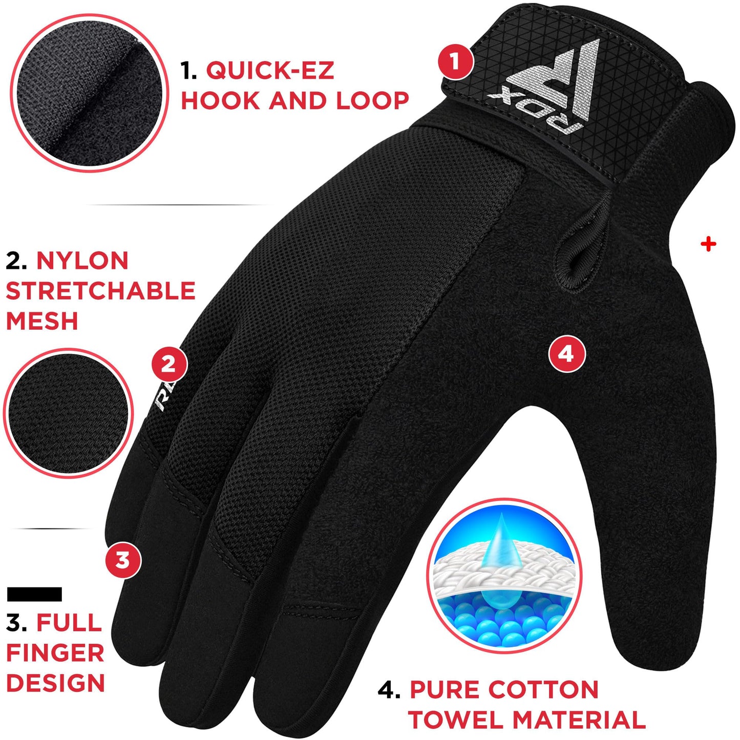 RDX Weight Lifting Gloves Gym Workout, Full Finger Touch Screen, Breathable Anti Slip Padded Palm Protection, Fitness Strength Training Powerlifting HIIT WOD Exercise, Men Women Home Gym Cycling