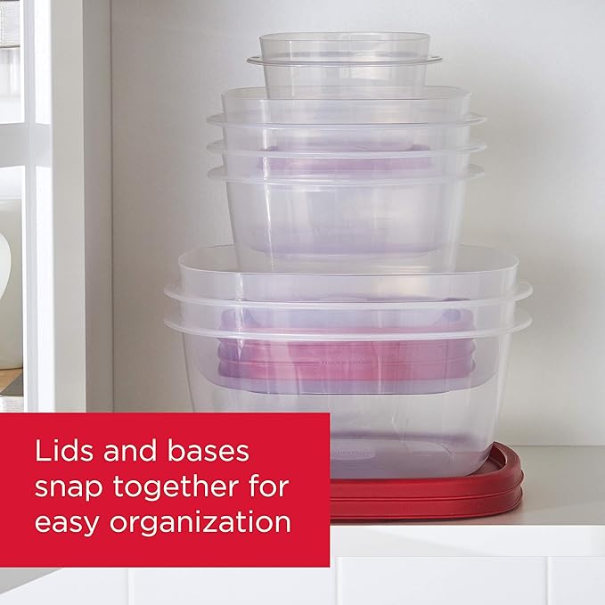 Rubbermaid 16-Piece BPA-Free Plastic Food Storage Set, Dishwasher Safe: Perfect