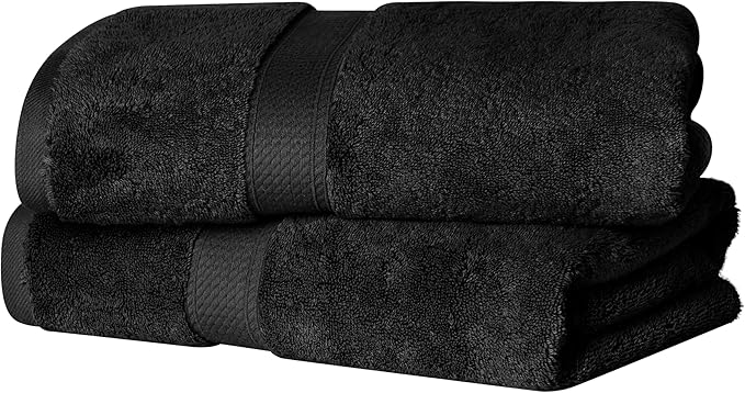 SUPERIOR Egyptian Cotton Pile Bath Towel Set of 2, Ultra Soft Luxury Towels