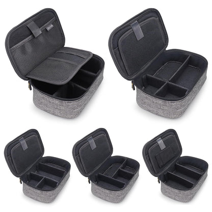 sisma Electronics Cords Organizer Tech Accessories Storage Case Travel Small Carrying Bag for Charging Cables Adapter USB Plugs Power Cord Leads - Grey 1680d