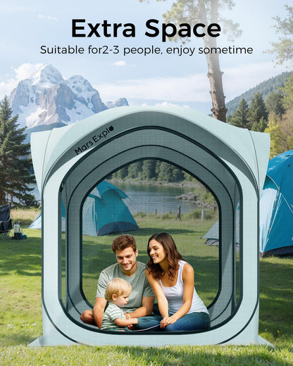 Pop-Up Screen Tent Pop-Up Screen Tent with Mesh Walls – Instant Portable Outdoor Shelter with Carry Bag for Camping, Patio, Backyard, Deck, Beach – 6×6 FT, Blue