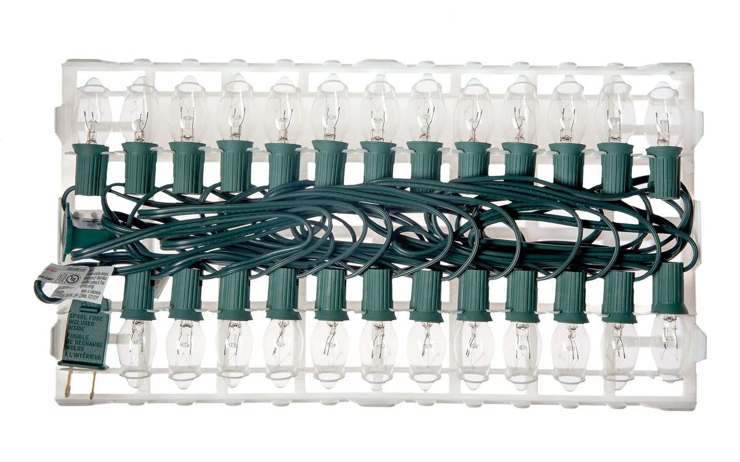 Creative Hobbies 25 Ft Christmas Light String with Clear C7 Incandescent Light Bulbs - Indoor/Outdoor Classic Christmas Holiday Decor Lights