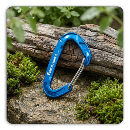 FresKaro Carabiner Clip, Wire Gate Caribeener Heavy Duty, Caribeaner Hook, Strong, Lightweight, 15kN 4Pack for Keychain, Key, Gym, Golf Bag, Dog Collar, Hammock, Outdoor Camping, Medium Size, Blue