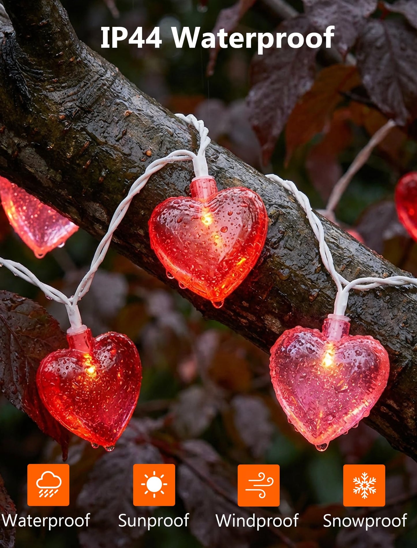 GOOTHY Heart String Lights, 8.5Ft Valentine's Day Decorations String Lights with 10 Pink and Red Heart Lights, Plug in Heart Fairy Lights for Bedroom Home Wedding Indoor Outdoor Valentine's Day Decor