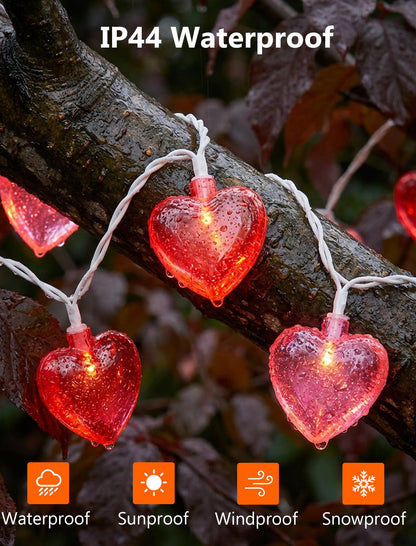 GOOTHY Heart String Lights, 8.5Ft Valentine's Day Decorations String Lights with 10 Pink and Red Heart Lights, Plug in Heart Fairy Lights for Bedroom Home Wedding Indoor Outdoor Valentine's Day Decor