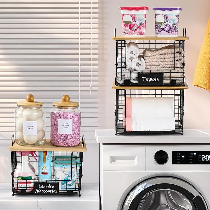 1 Pack Stackable Storage Trash Bag Baskets