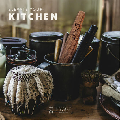 HYGGE INTERIOR LIVING Heirloom Acacia Wood Spatula Set - Professional Flat Turner for Cast Iron & Non-Stick, 12 inch Hand-Sanded Premium Hardwood, Designer Gift Box for Modern Kitchens - Set of 2