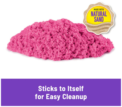 Kinetic Sand, Castle Containers 10-Colour Pack Non-Toxic Educational and Creative Sensory Play Sand Toys for Boys and Girls Aged 3+