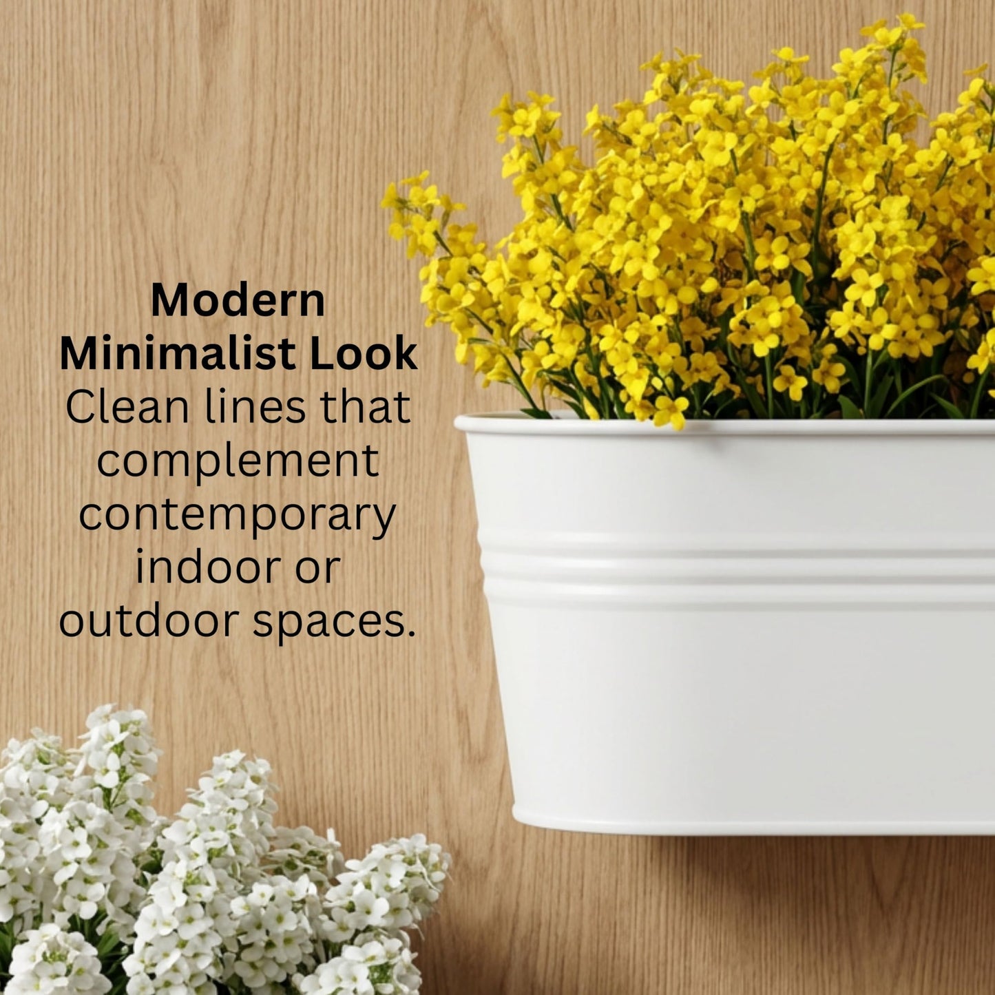LaLaGreen Wall Planter Outdoor Plants (11.8 Inch, 10 Pack) White Metal wall Decor Flower Planter Balcony Home Decor Modern Hanging Plant Planters Indoor Window Herbs Garden Drainage Yard Pot