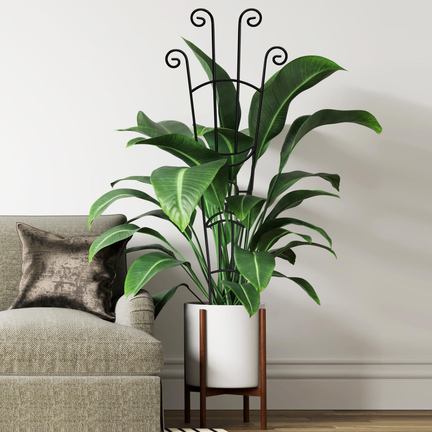 Xeeol 32.6in Plant Trellis for Climbing Plants Indoor Outdoor, Expandable Large Metal Garden Trellis for Potted Plants, Heavy-Duty Tall Pothos Plant Climber Support for Ivy Pothos Hoya Monstera, 2P