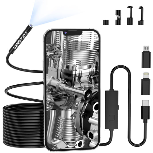 0.216 in Ultra-Thin Snake Inspection Borescope, Pancellent Type C Endoscope, Scope 1920P with 6 LED Lights for Android and iOS Smartphone, iPhone, iPad, Samsung (16.5FT)