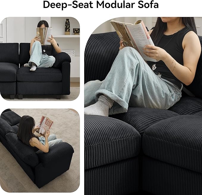 61'' Modular Loveseat Sofa, Extra Deep Seat Cloud Couch