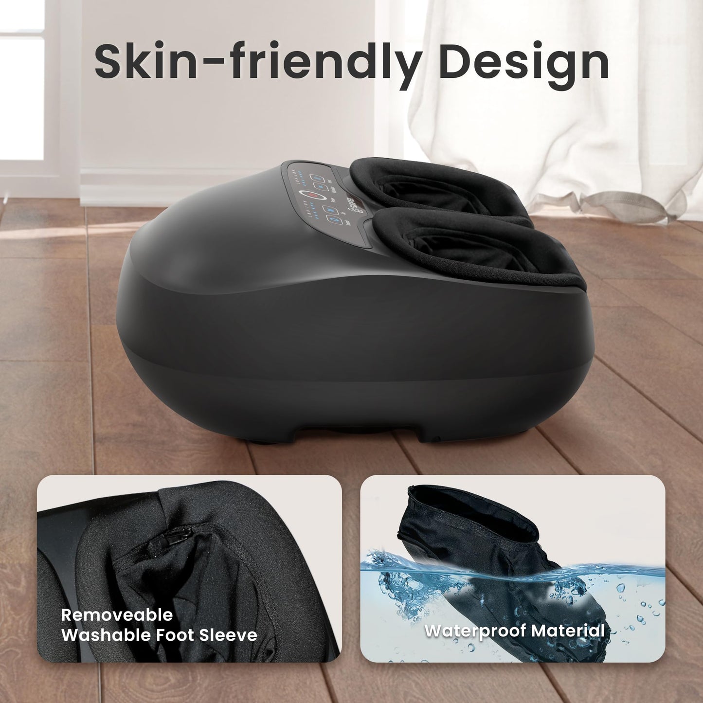 COMFIER Foot Massager with Heat,Kneading,Vibration,Compression,Pause Function,Shiatsu feet Massager for Plantar Fasciitis Neuropathy, Gifts for Him/Her,Remote Control,Size 13