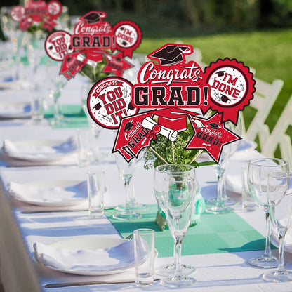 30PCS Graduation Party Decorations Class of 2023 Congrats Grad Table Centerpiece，Graduation Table Decorations，Congratulate Graduation Centerpiece Sticks Table Toppers for Graduation Party