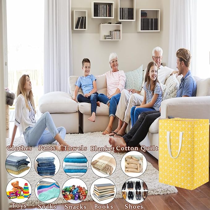 Waterproof Laundry Hamper Collapsible Laundry Basket Leather Handle Laundry Bag