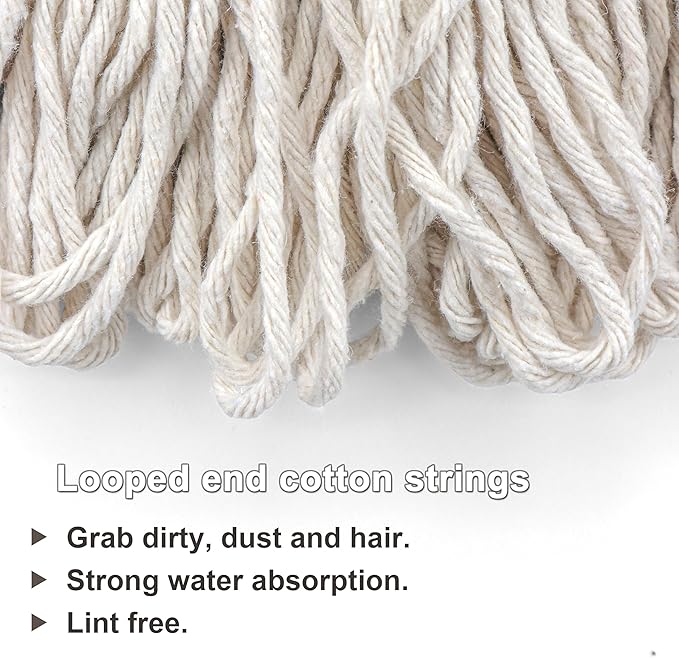 Cotton String Screw on Mop Replacement Head Compatible