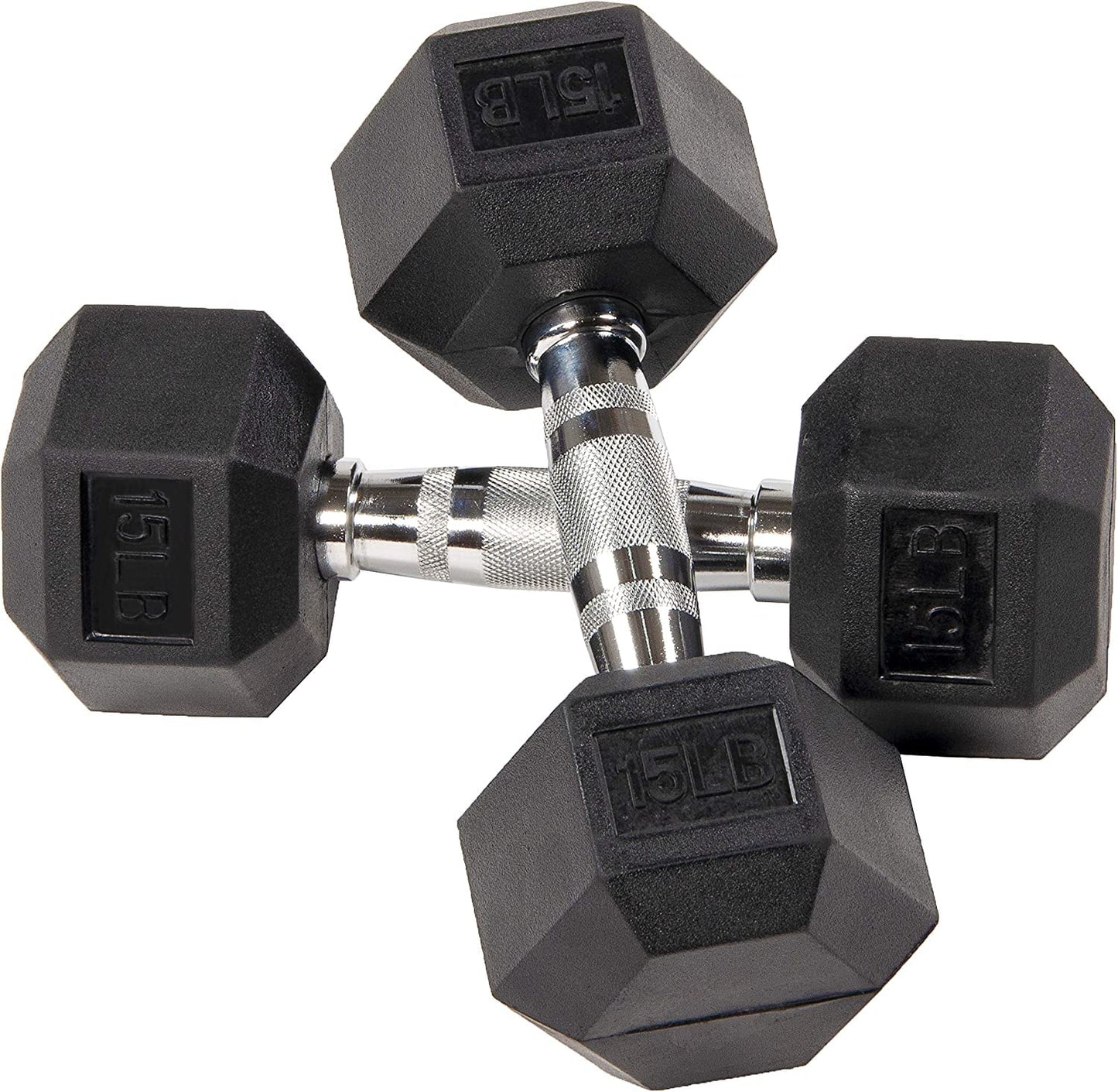Fitvids Premium Rubber Coated Hex Dumbbell Weight Set, Multiple Packages