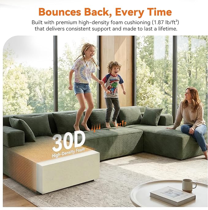 MONVANE 141" U Shaped Cloud Sectional Couch