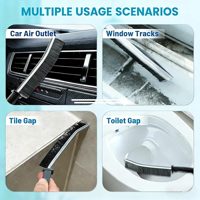 15Pcs Crevice Cleaning Brush Set, Hard Bristle Scrub Brushes Tools