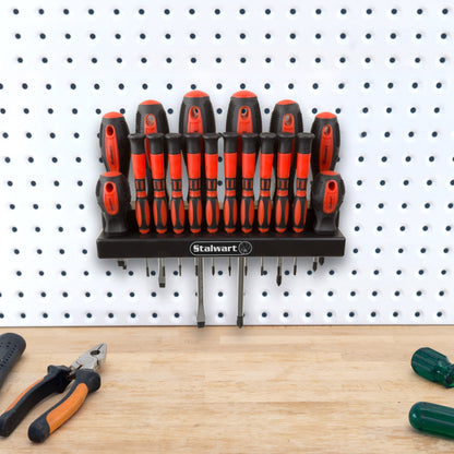 Stalwart - 75-HT4088 18 Piece Screwdriver Set with Wall Mount and Magnetic Tips- Precision Kit Including Flatheads, Phillips, and Torx Screwdrivers by