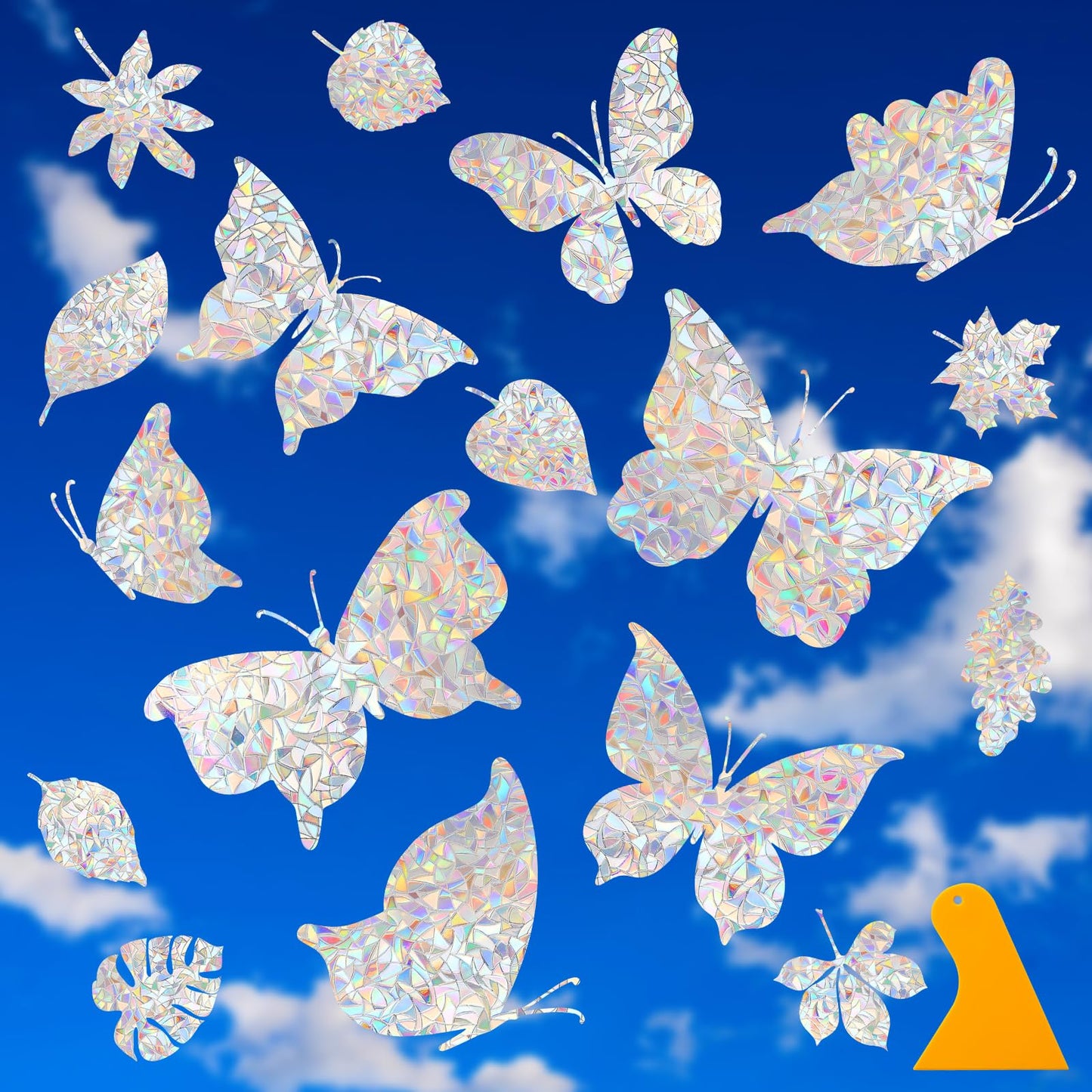 30 Anti Collision Window Decals for Bird Strike Prevention, Window Clings Suncatcher Stickers