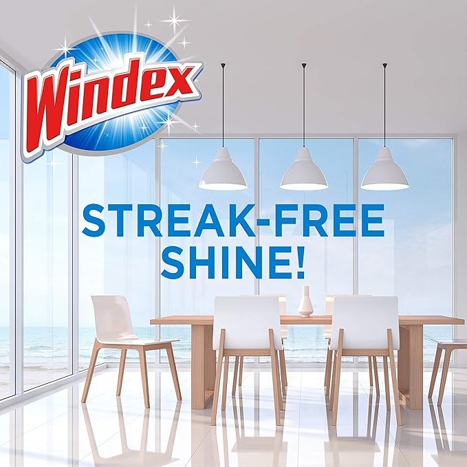 Windex Wipes Glass Cleaning Ammonia Free, Pre-Moistened Wipes