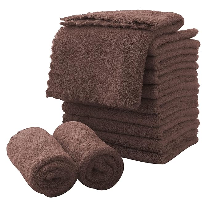 MOONQUEEN Microfiber Facial Cloths Fast Drying Washcloth 12 Pack