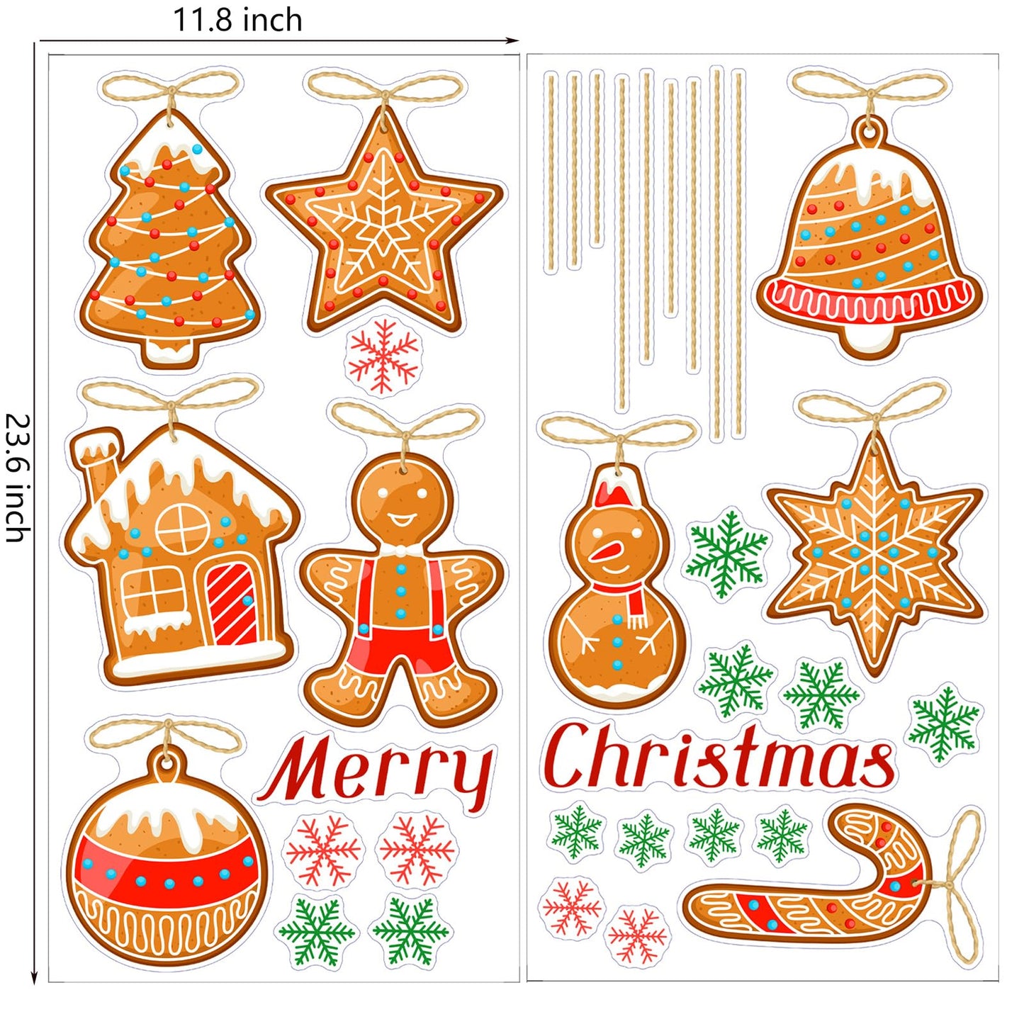 Christmas Wall Decals for Bedroom Hanging Christmas Tree Snowflake Gift Wall Stickers for Living Room Window Decor Removable Art Mural for Kids Baby Gift Nursery Door Decor Supplies (Style2)