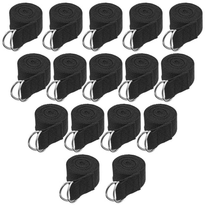 16 Pcs Yoga Strap for Stretching Bulk 6ft Exercise Stretch Band with Metal D Ring Adjustable Pilates Non Elastic Yoga Stretch Belt for Women Men Physical Fitness Gym Workout Dance