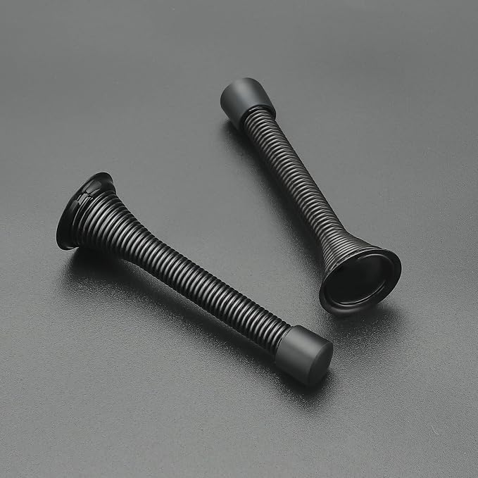 Ravinte Door Stoppers, 30 Pack Black Spring Door Stops with Rubber Bumper, Door Stoppers for Bottom of Door