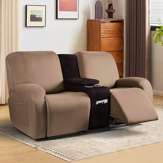 ANARACHON Leather Look Recliner Console Cover