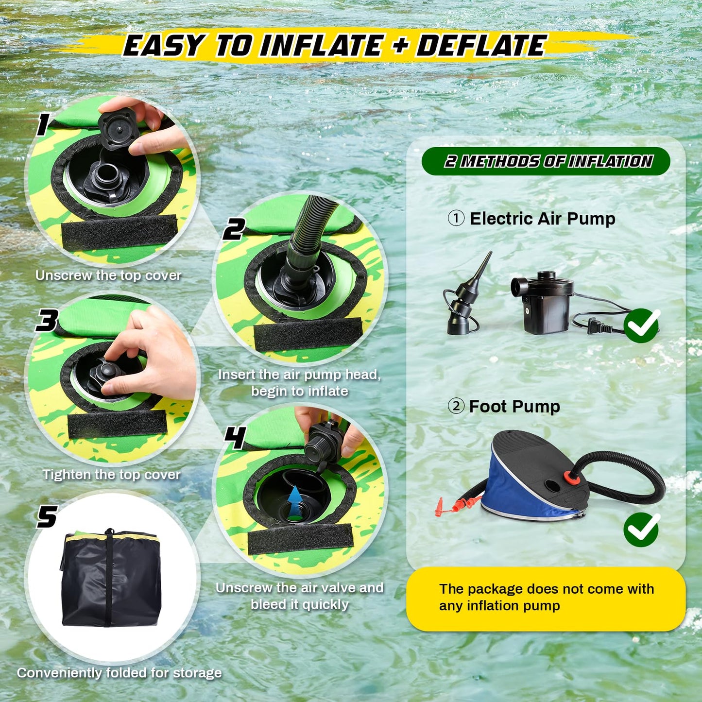 53" Heavy Duty River Tube for Floating with Canvas Cover, 2 Pack Tubing Floats for Lake Pool, Inflatable Water Tube for Floating with Cup Holder Handle Headrest, River Raft Carry 600lb of Adults