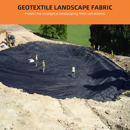 GarveeHome 6oz Geotextile Fabric 6ft x 300ft, 350N Strength for Driveway & Road Base Under Concrete, Erosion Control, French Drain, PP Non-Woven Stabilization Fabric