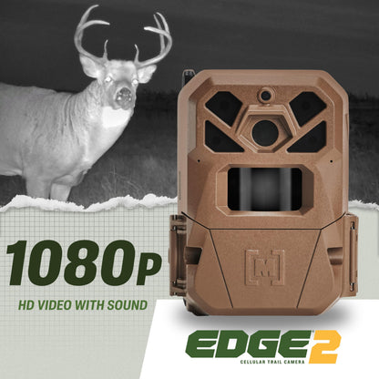 Moultrie Edge 2 Cellular Trail Camera - Auto Connect Nationwide 4G LTE - On Demand 36MP Photo - 1080P Video with HD Audio - 100 Ft Detection Range - Low Glow Flash