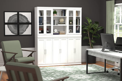 ClosetMaid Modular Storage Pair Set, 2 Glass Pane Doors, Wood Closet Organizer Shaker Style, Add On Accessory for Shelf Units, White, 34.88" H x 21.02" W x 1.81" D