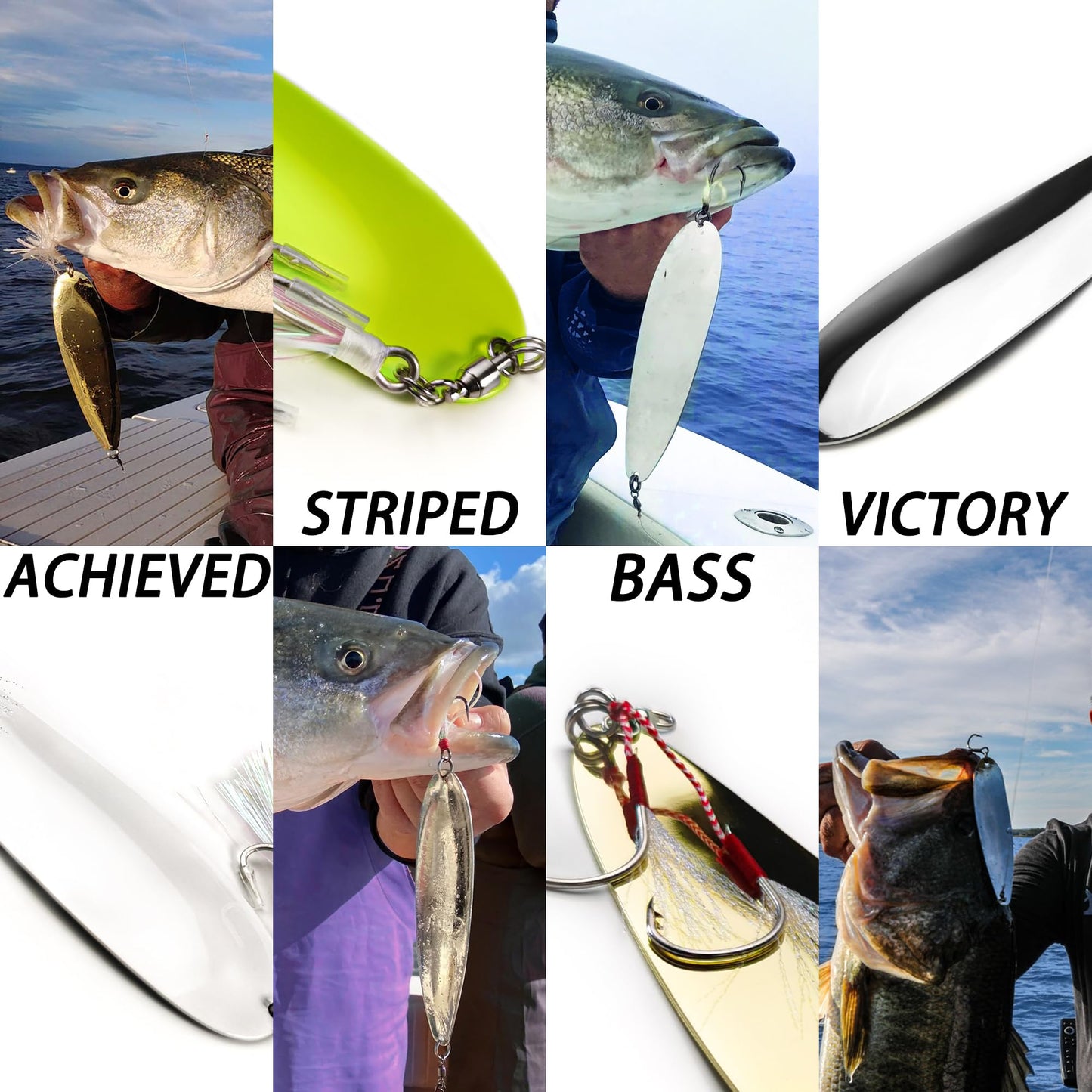 VMSIXVM Magnum Flutter Spoon Deep Sea Jigging Fishing Lures, 8-9 Inch Large Hard Metal Sinking Trolling Casting Striper Fishing Spoon Baits for Striped Bass, Salmon, Walleye, Saltwater, Freshwater