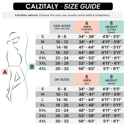 CALZITALY - 2 PAIRS Semi Opaque Maternity Tights, Pregnancy Tights, ComfortableMaternity Pantyhose, 40 DEN | MADE IN ITALY | (L, Black Color)