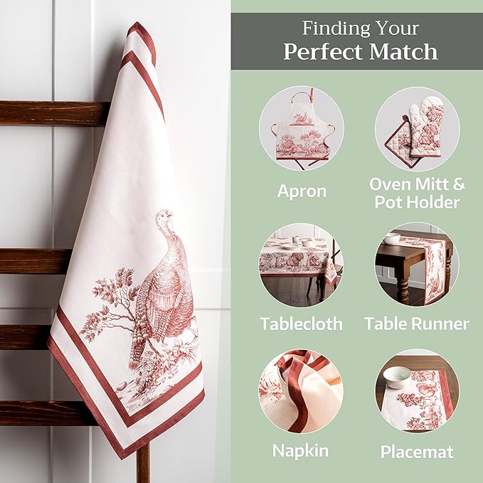 Maison d' Hermine Kitchen Towels Set of 3 100% Cotton 20" x 27.5" Reusable